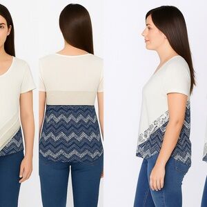 American Dream Medium Cream and Blue Hi Low Top